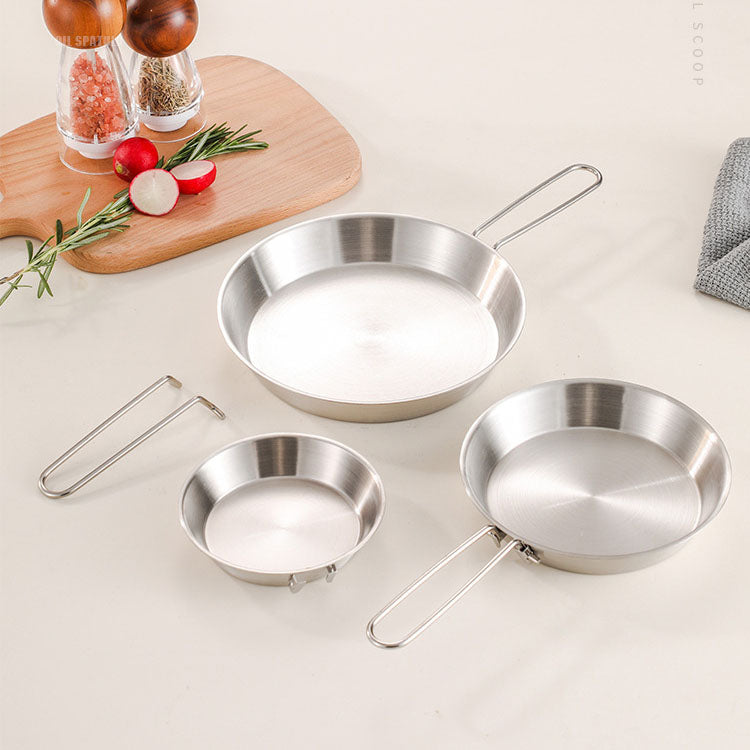 stainless steel  flat bottomed frying pan