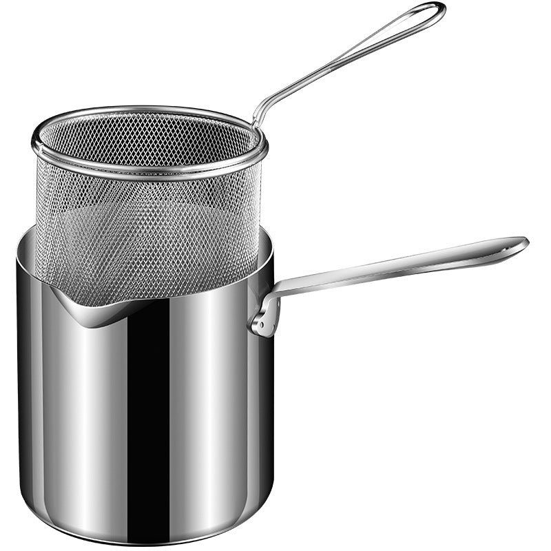 Stainless Steel Fryer Auxiliary Food Pot Milk Pot 1100mL