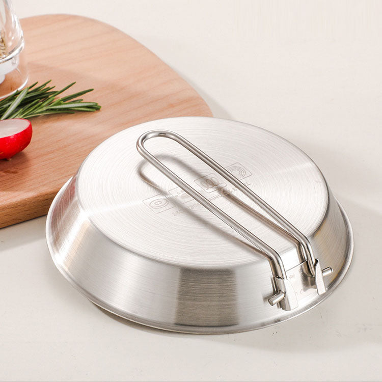 stainless steel  flat bottomed frying pan