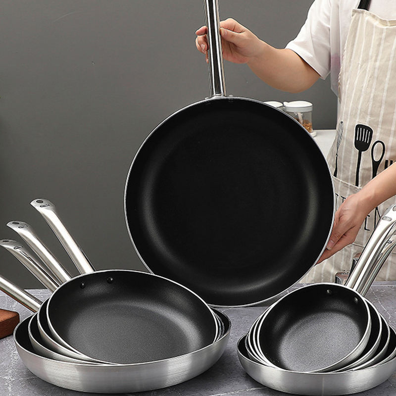 Flat Non-Stick Aluminum Alloy Frying Pan