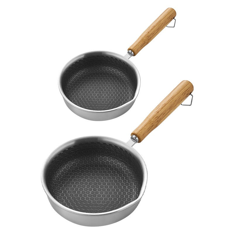 Stainless steel flat bottomed frying pan