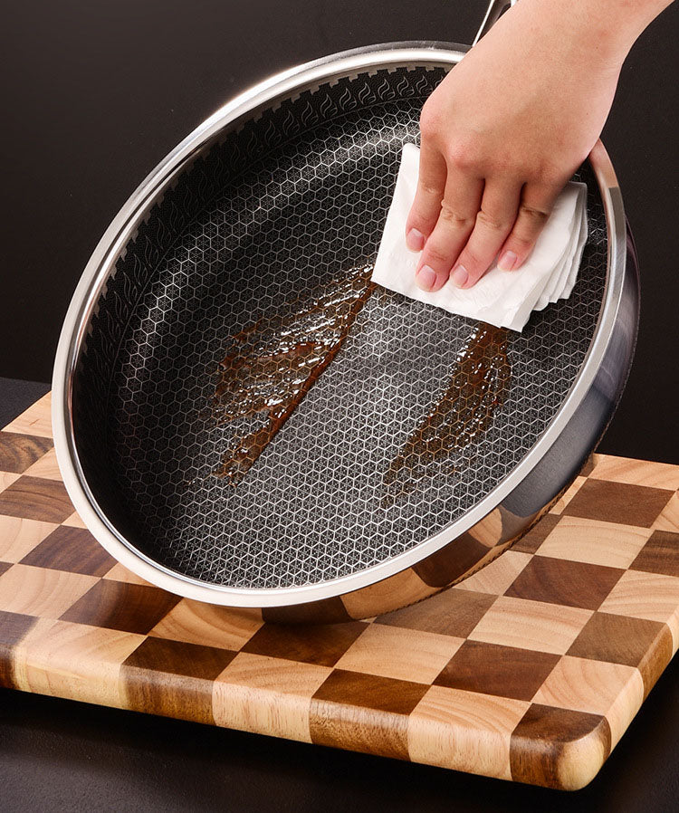 stainless steel honeycomb frying pan