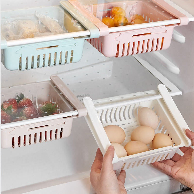 Retractable Refrigerator Divider Organizing Storage Rack