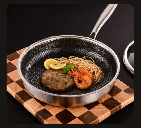 stainless steel honeycomb frying pan