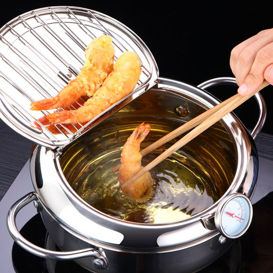 Japanese Deep Frying Pot with a Thermometer