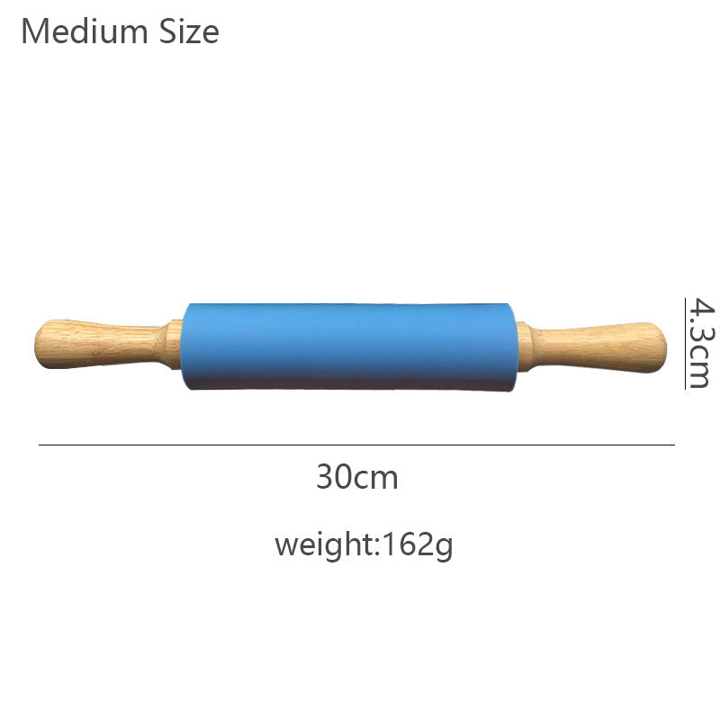 Wooden Handle Silicone Rolling Pin