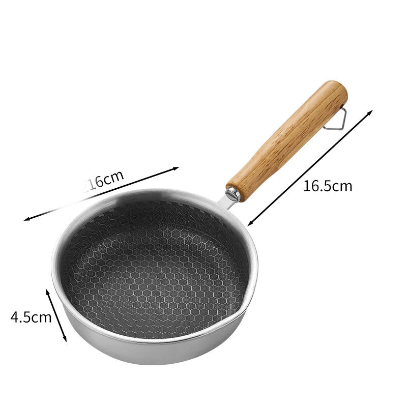 Stainless steel flat bottomed frying pan