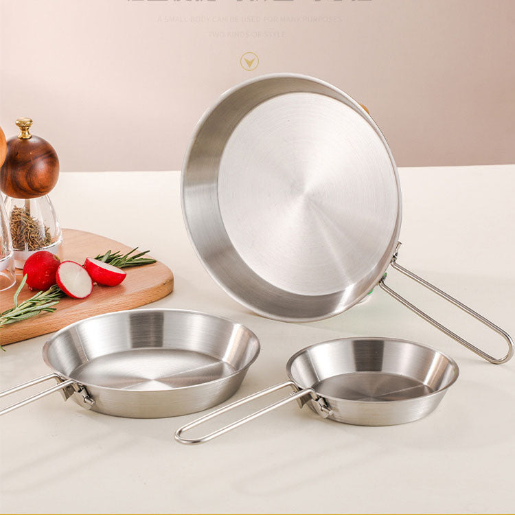 stainless steel  flat bottomed frying pan