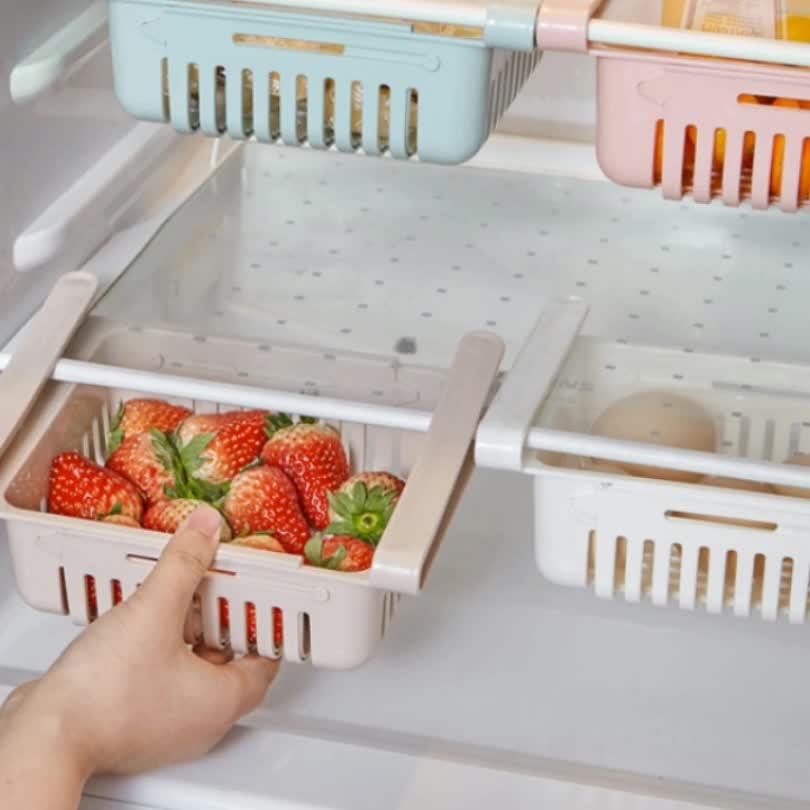 Retractable Refrigerator Divider Organizing Storage Rack