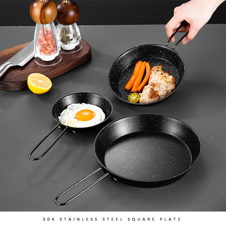 Stainless steel folding handle frying pan