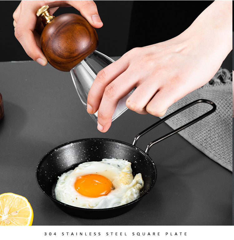 Stainless steel folding handle frying pan