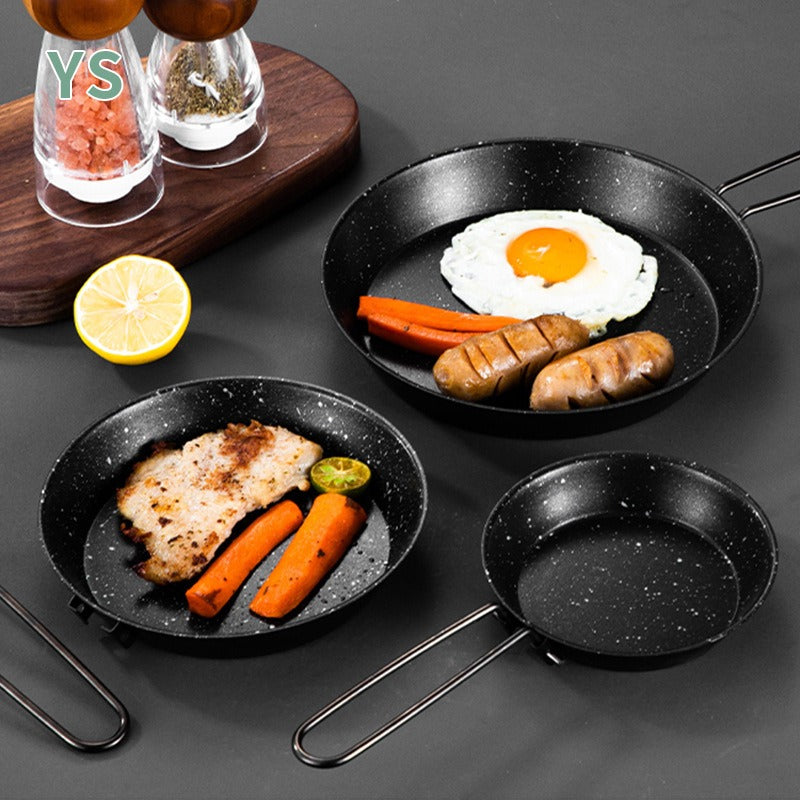 Stainless steel folding handle frying pan