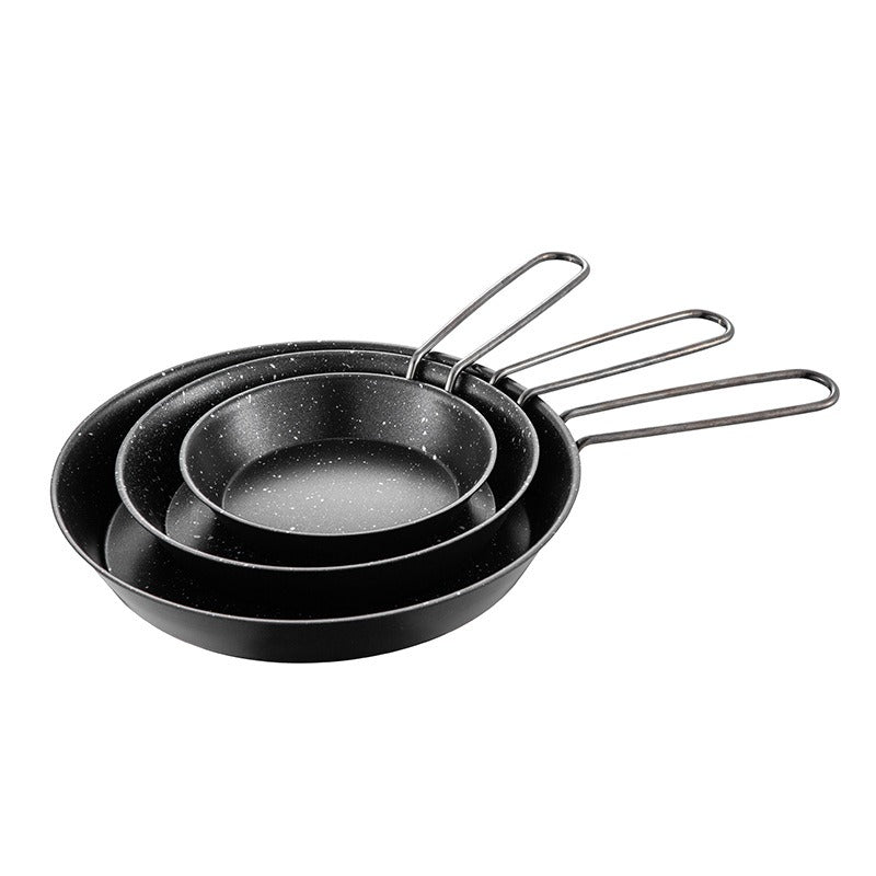 Stainless steel folding handle frying pan