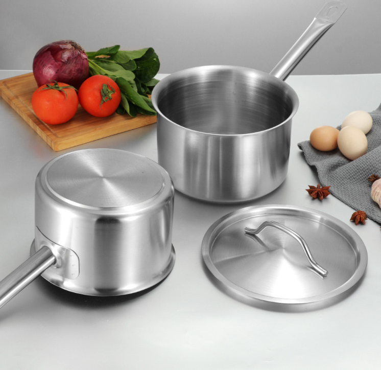 Stainless steel single handle sauce pot