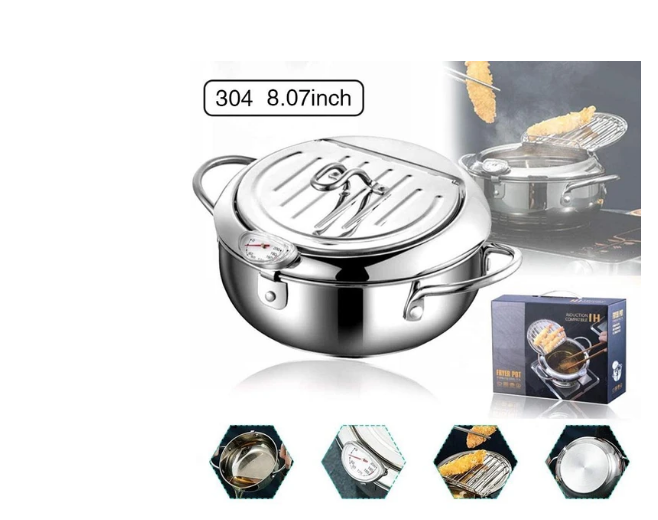 Household stainless steel tempura fryer